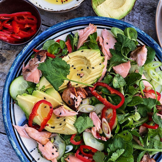 Marinated salmon salad