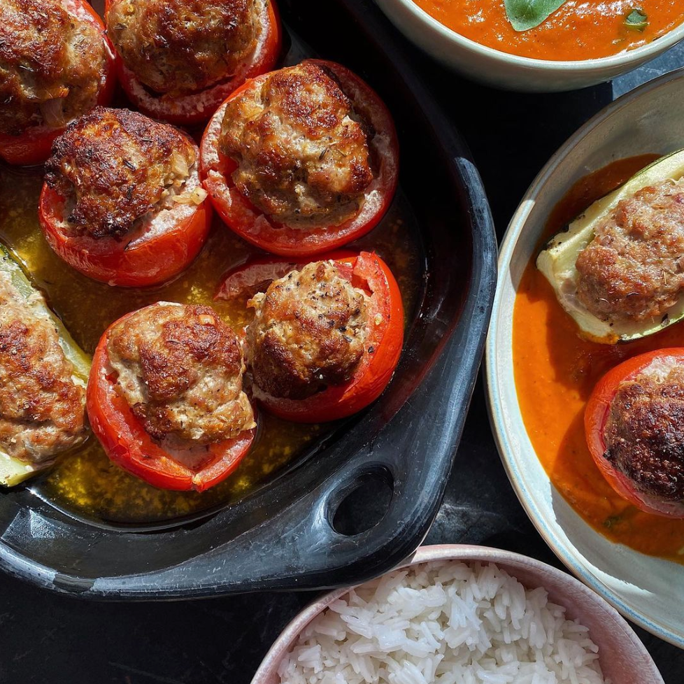 Minced meat stuffed tomatoes & zucchini – stella-vs-food