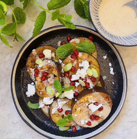 Grilled eggplant with za'atar and tahini