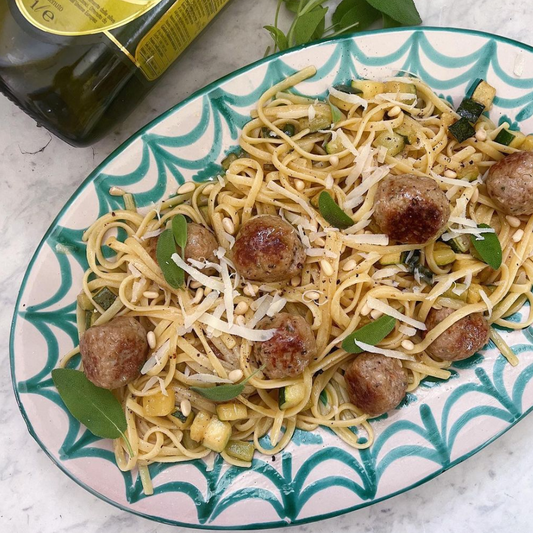 Sage & meatballs pasta