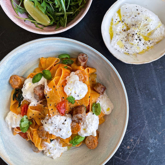 Papardelle w/ pomodoro sauce & burrata