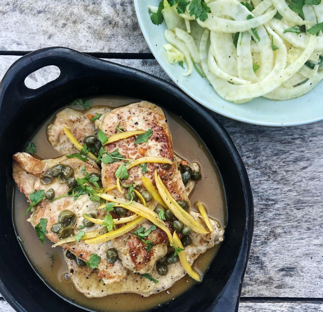 Veal piccata w/ fennel salad