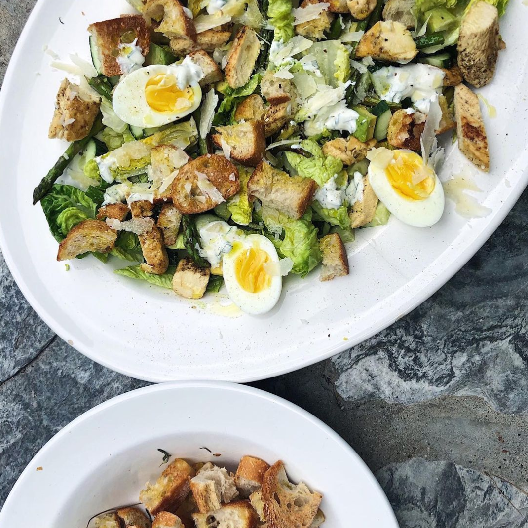 Caesar salad w/ yoghurt dressing