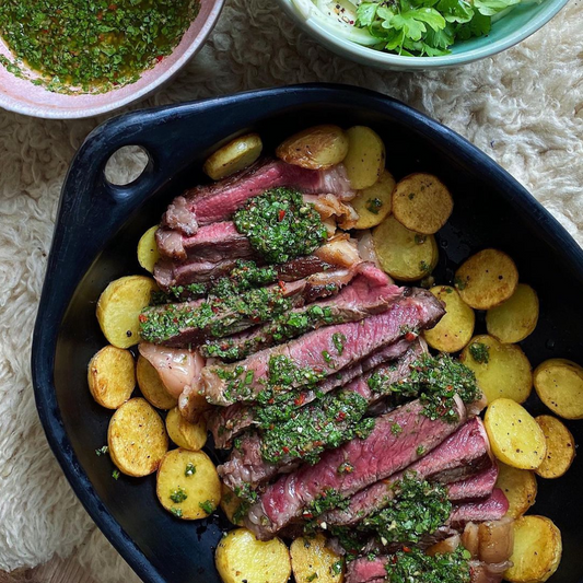 Steak chimichurri w/ potatoes