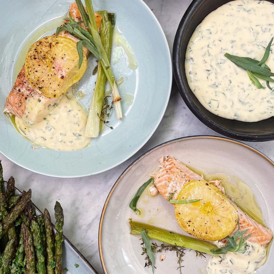 Oven roasted salmon & bearnaise sauce