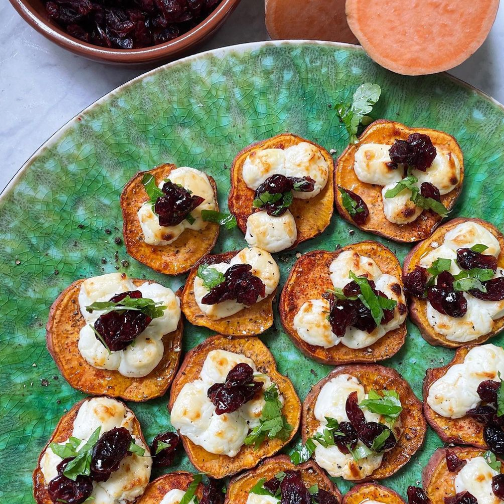 Goat cheese & sweet potato appetisers