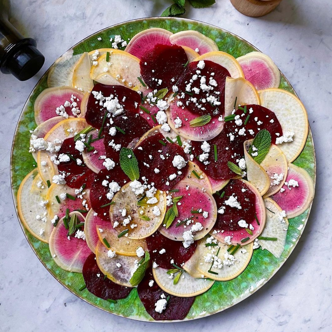 Beetroot & colourful radish carpaccio