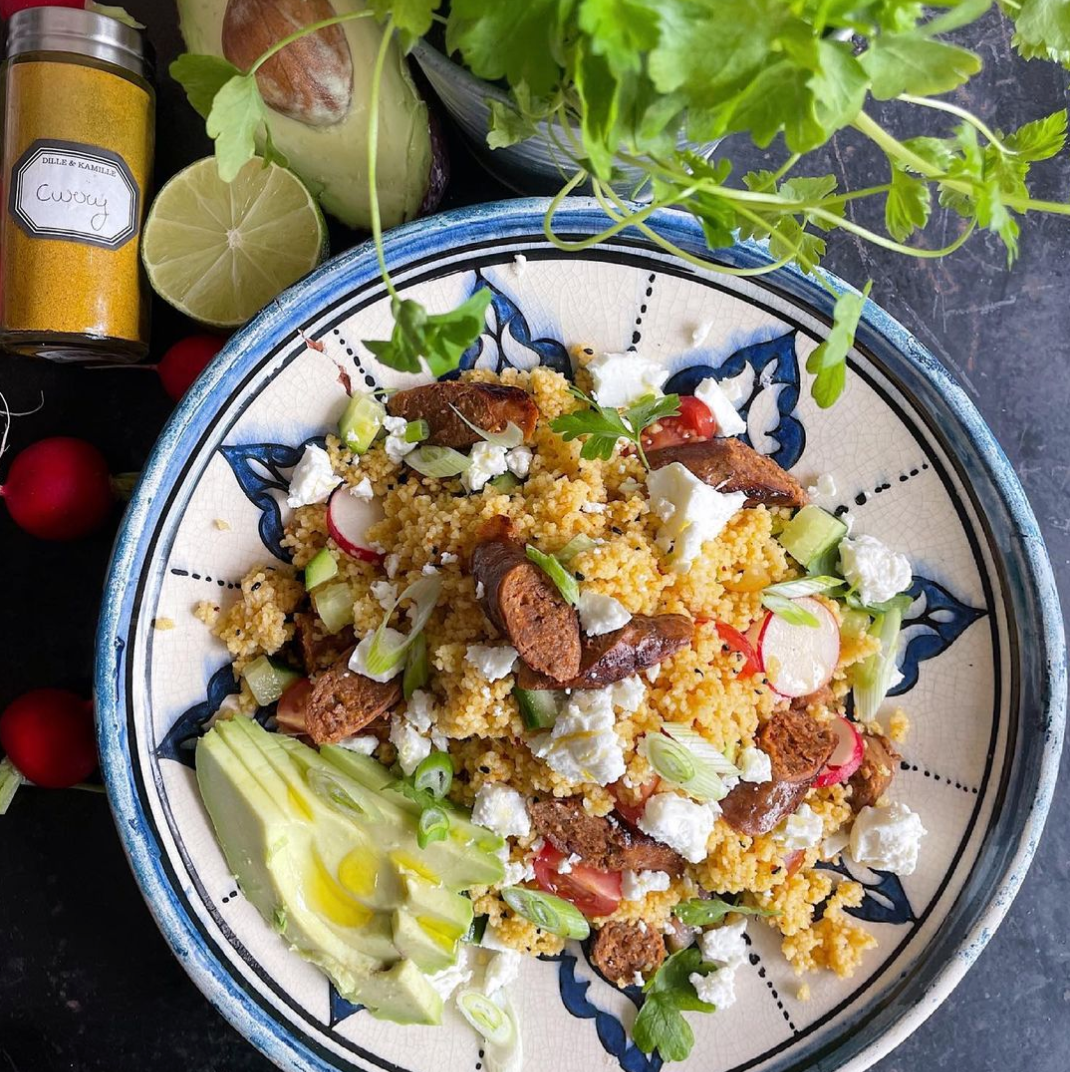 Feta & merguez couscous