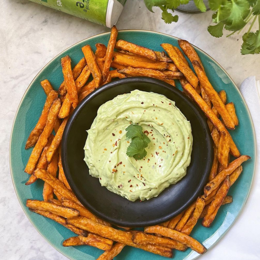 Sweet potato fries & avocado dip