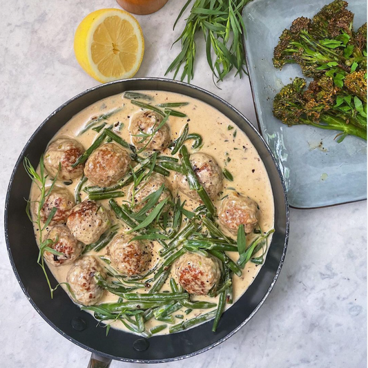 Green beans & tarragon meatballs