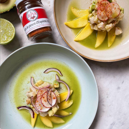 Mango sword fish ceviche