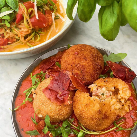 Ganda ham & mozzarello arancini