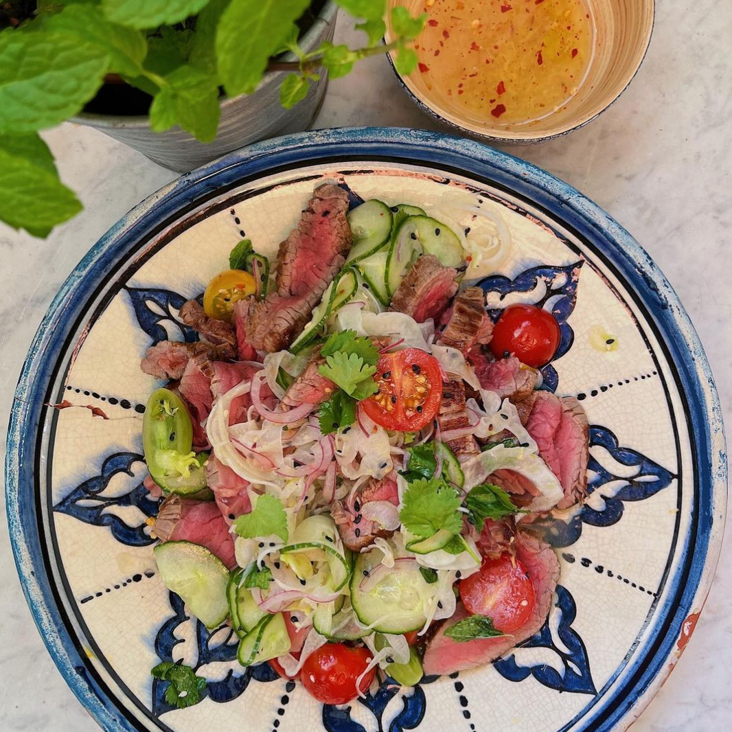 Thai inspired beef salad with fennel