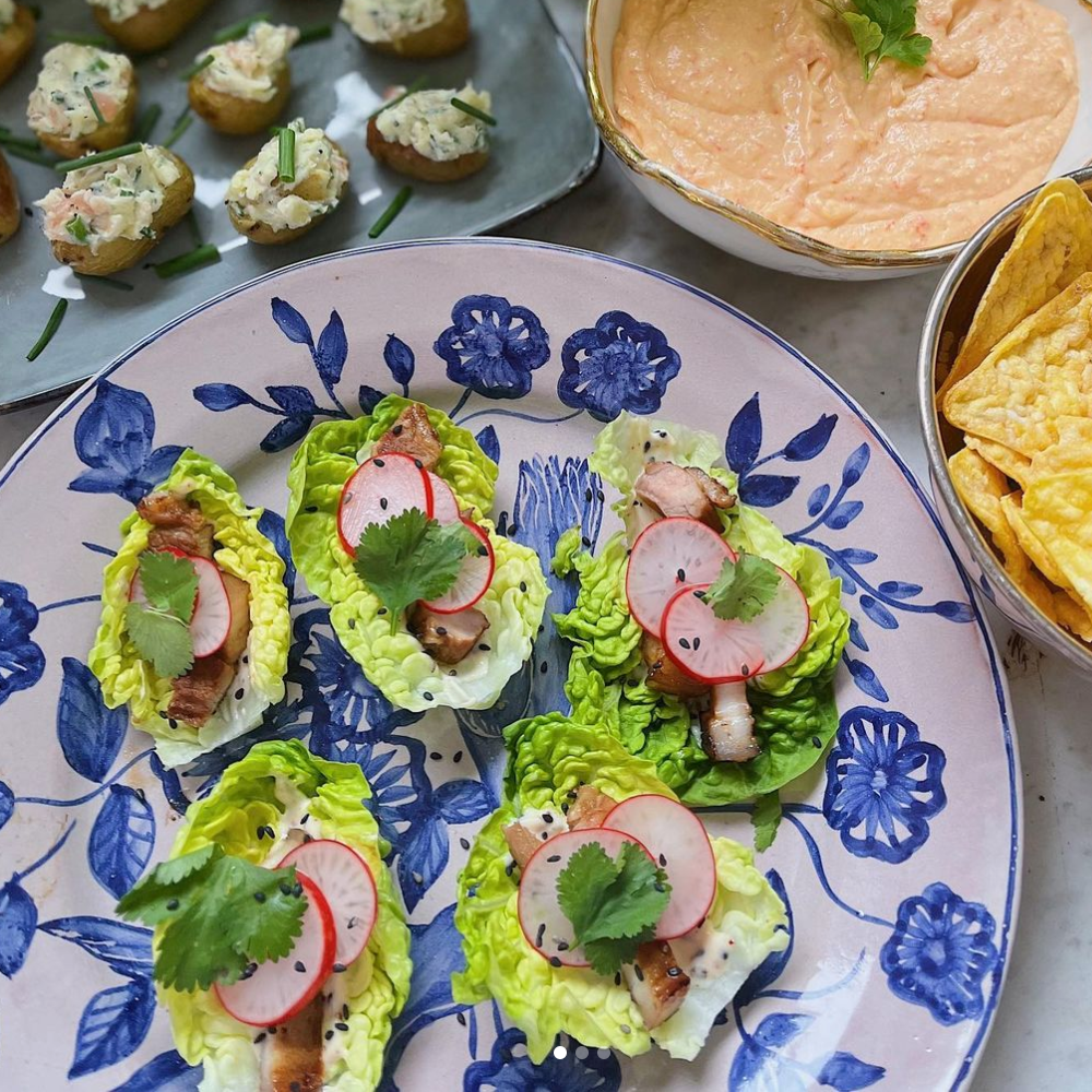 Pork belly & pickeled radish appetizers