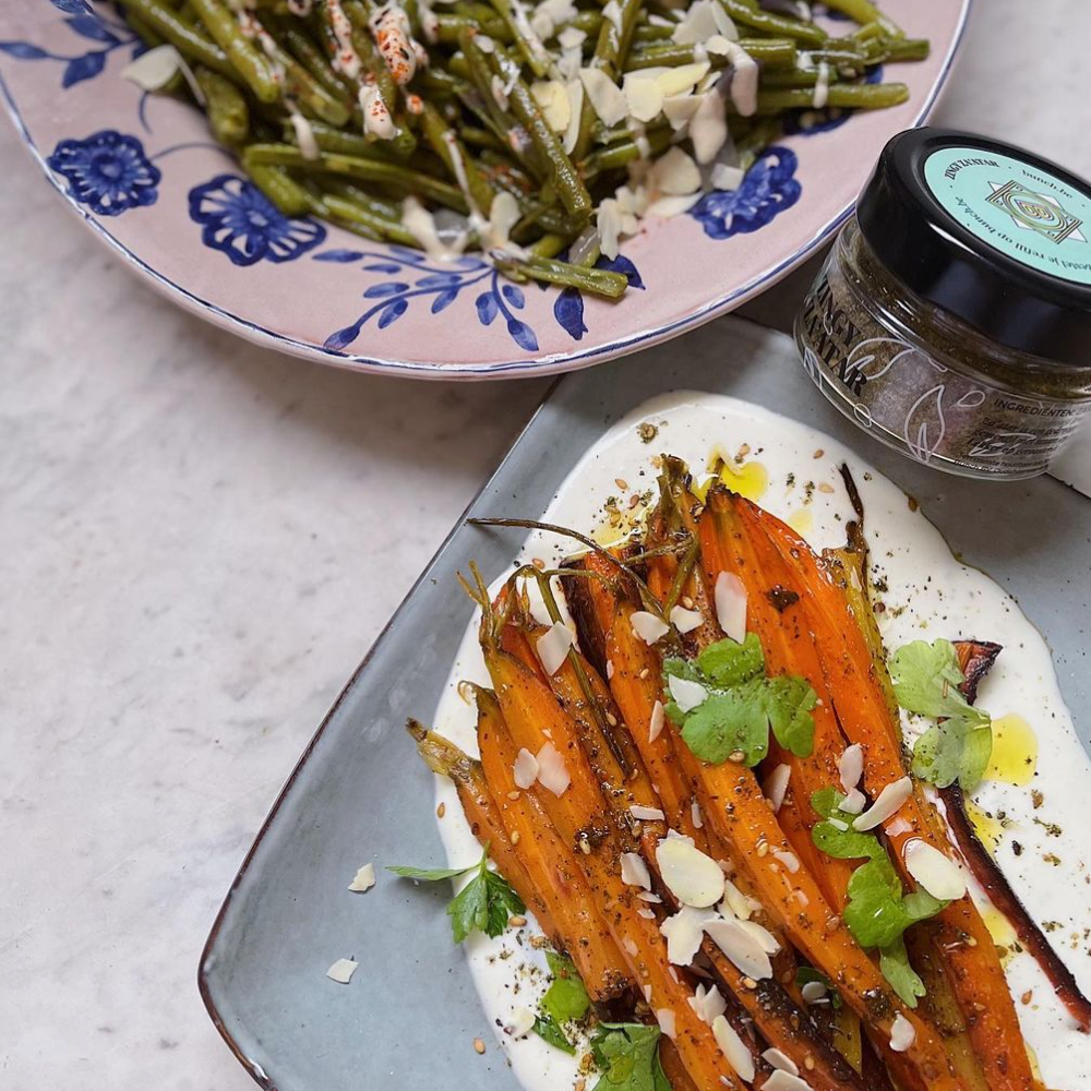 Oven roasted carrots w/ feta and za'atar