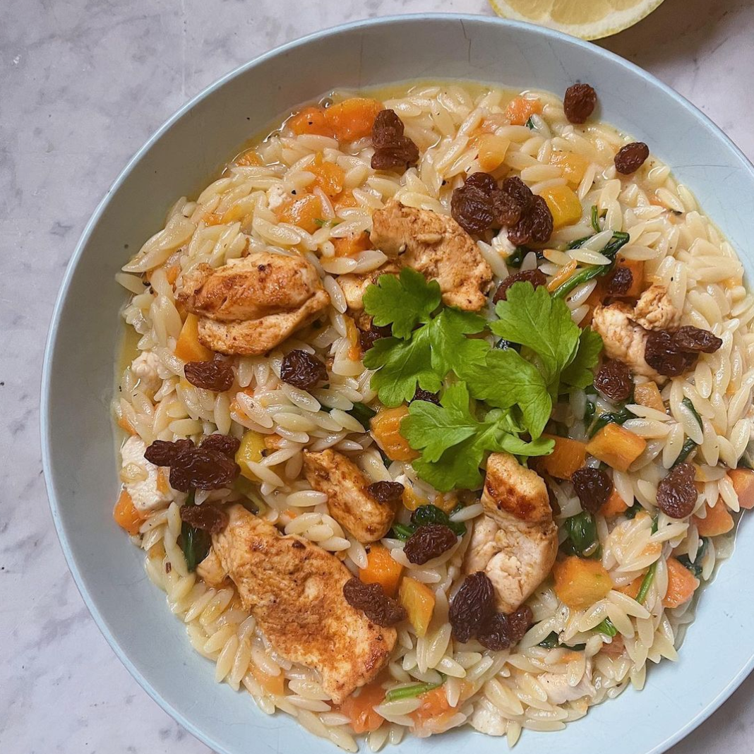 Pumpkin & chicken orzo