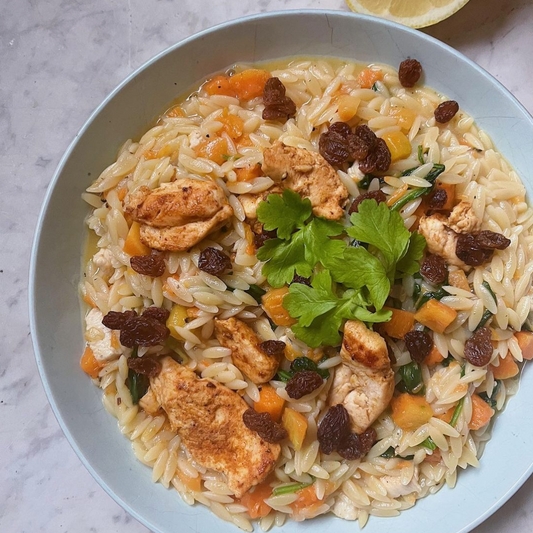 Pumpkin & chicken orzo