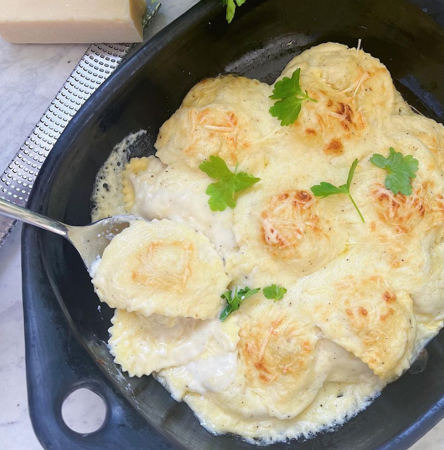 Oven baked ravioli