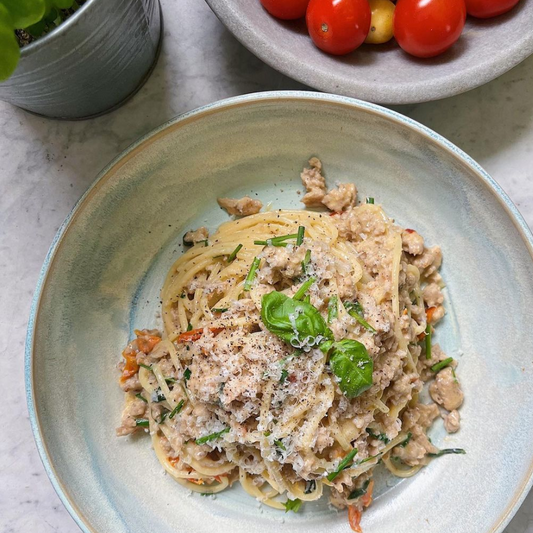 Creamy minced meat pasta