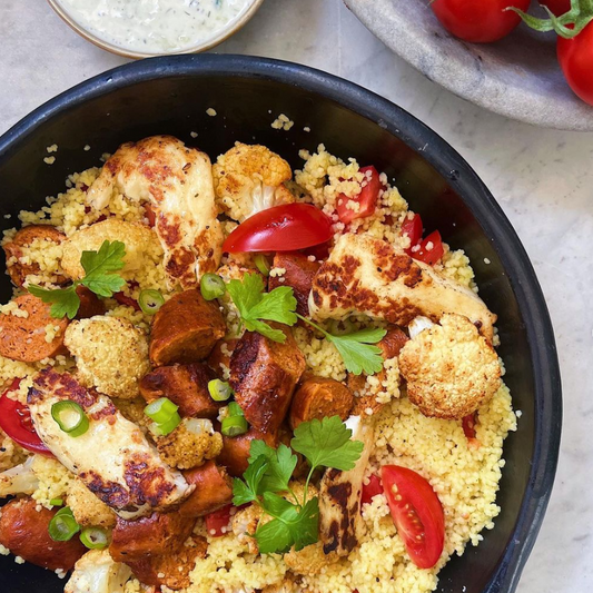 Halloumi & merguez couscous